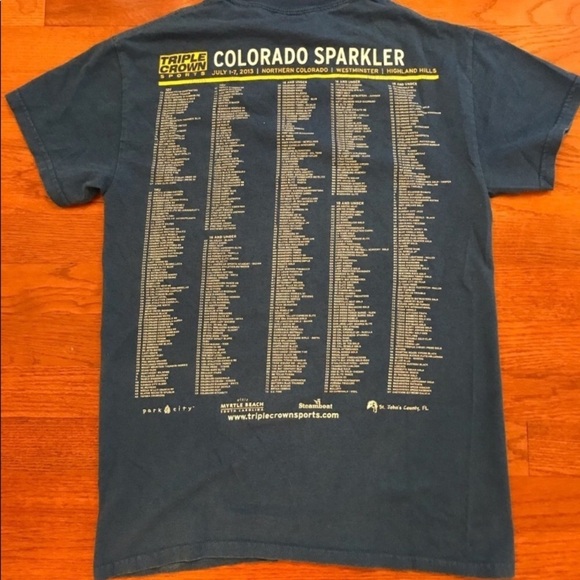 COLORADO SPARKLER TRIPLE CROWN BASEBALL SUMMER SHIRT SMALL BLUE - Picture 2 of 4